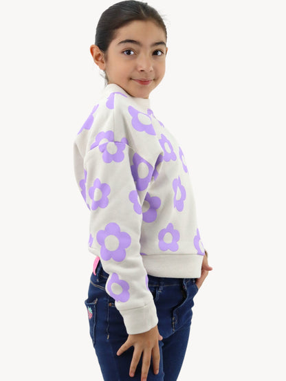 Sudadera cerrada con print floral