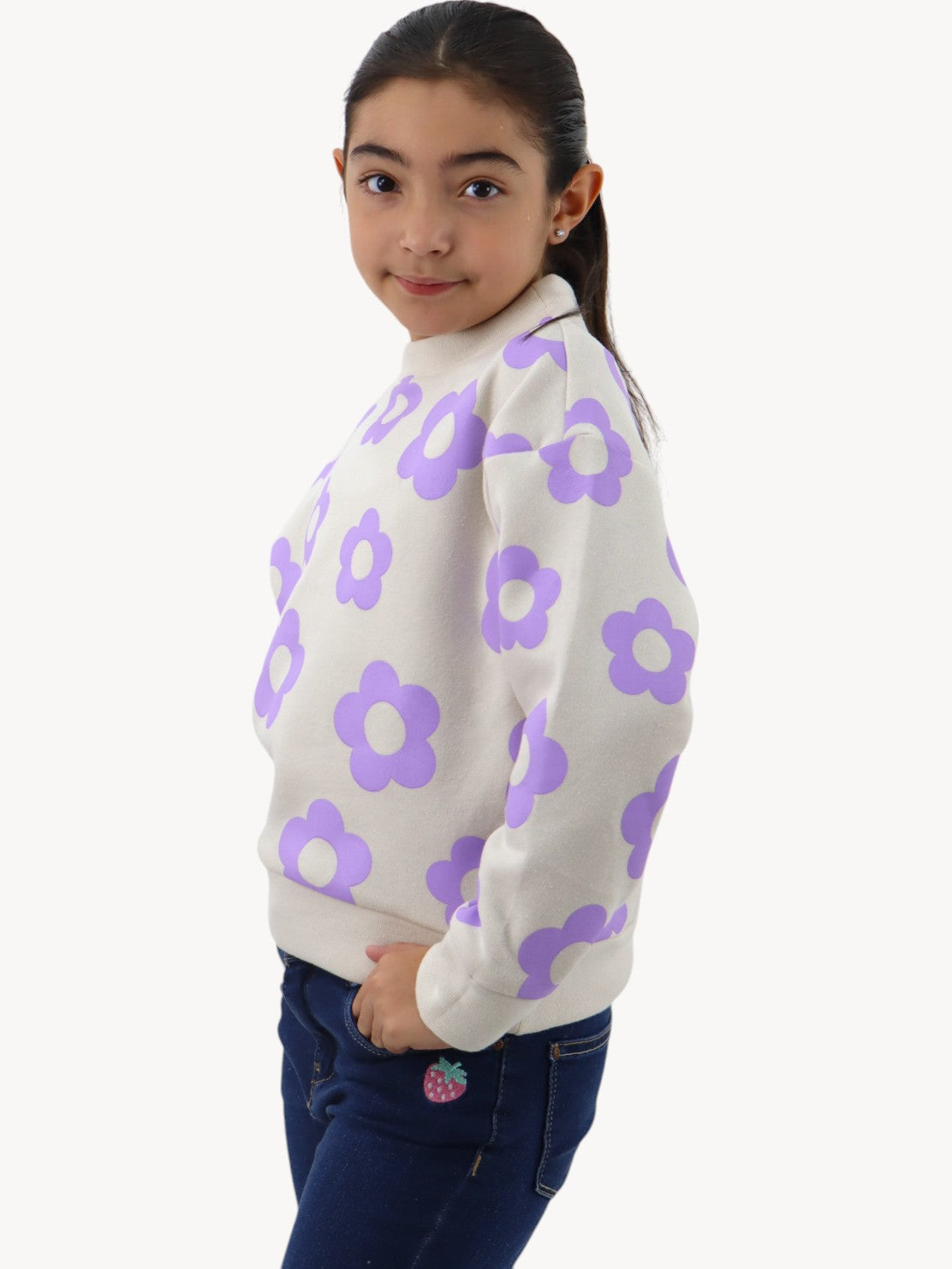 Sudadera cerrada con print floral