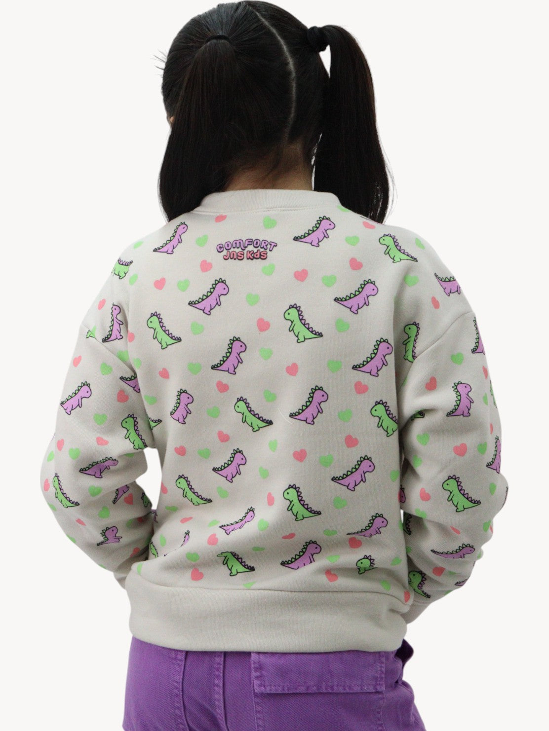 Sudadera beige de dinosaurios