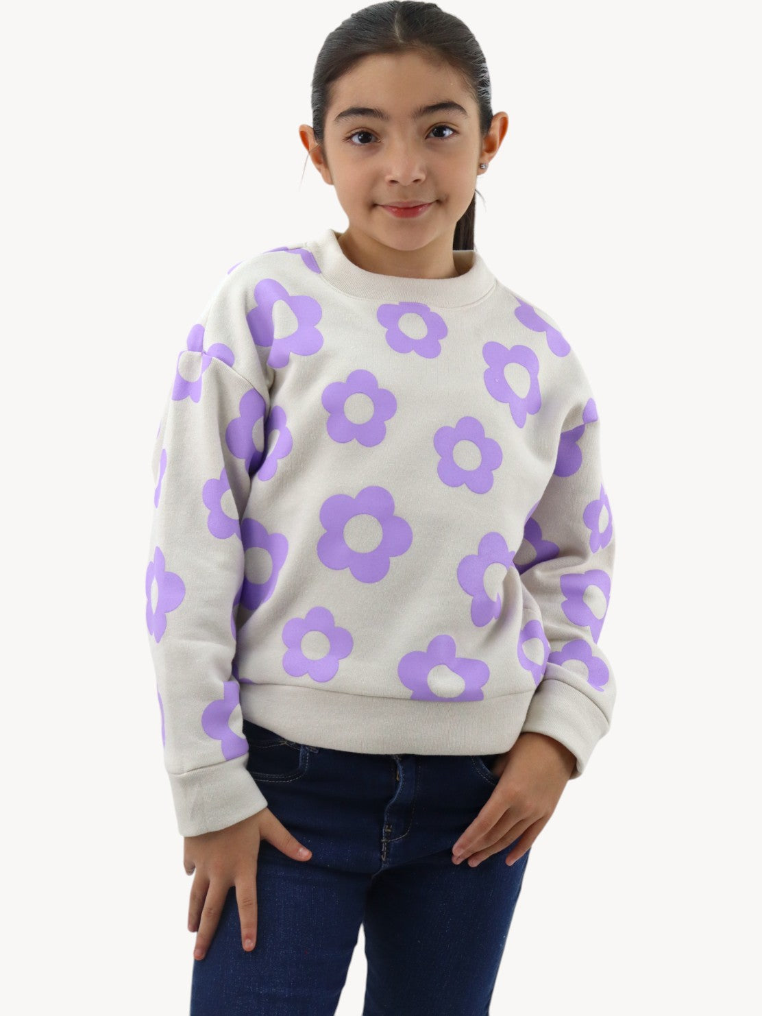 Sudadera cerrada con print floral