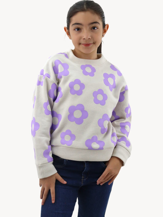 Sudadera cerrada con print floral