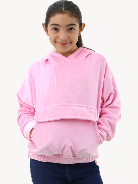 Sudadera rosa con capucha