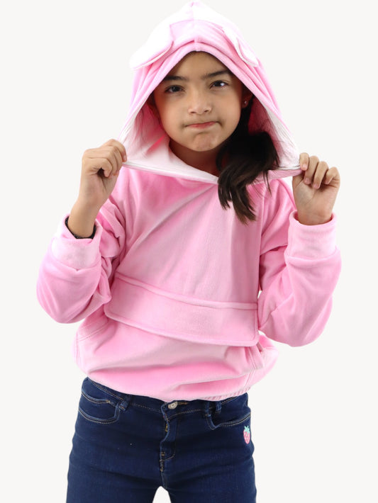 Sudadera rosa con capucha