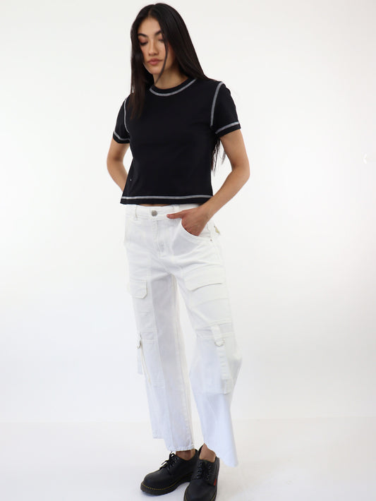 Pantalón Cargo Blanco
