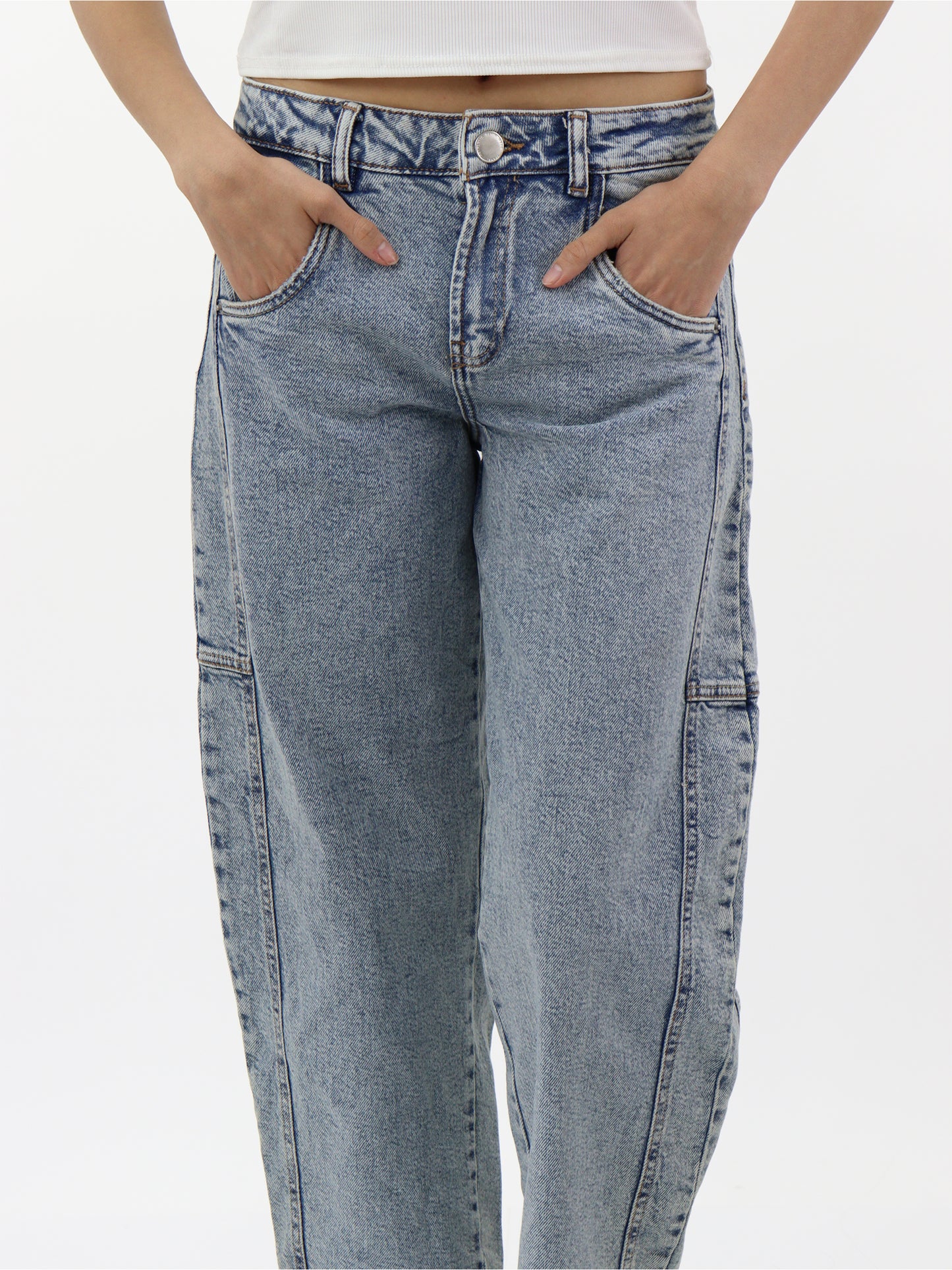 Jeans Barrel-Tiro Medio