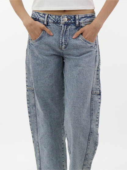Jeans Barrel-Tiro Medio