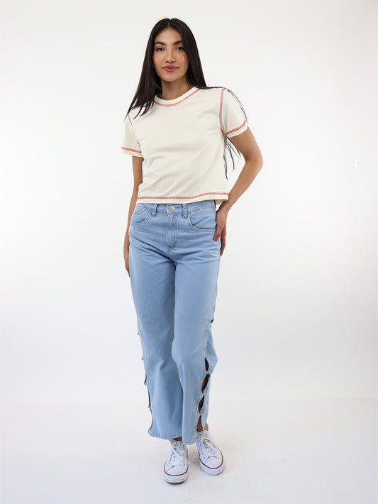 Jeans baggy con aberturas