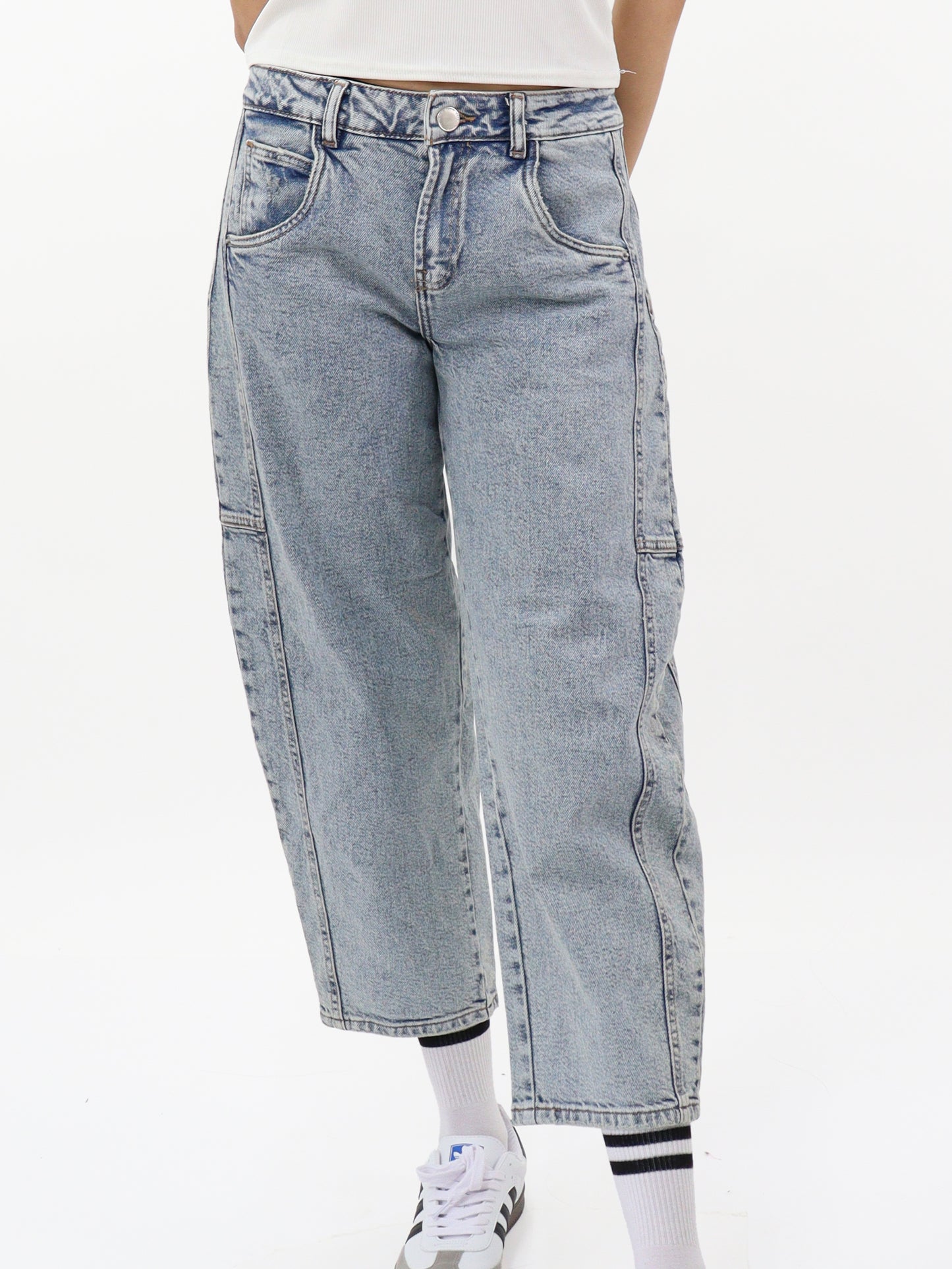 Jeans Barrel-Tiro Medio