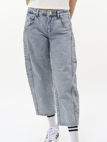 Jeans Barrel-Tiro Medio