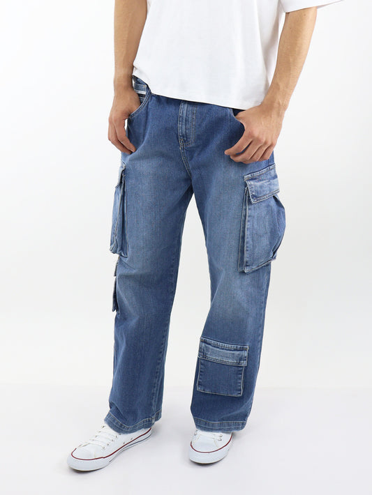 Jeans baggy multipocket