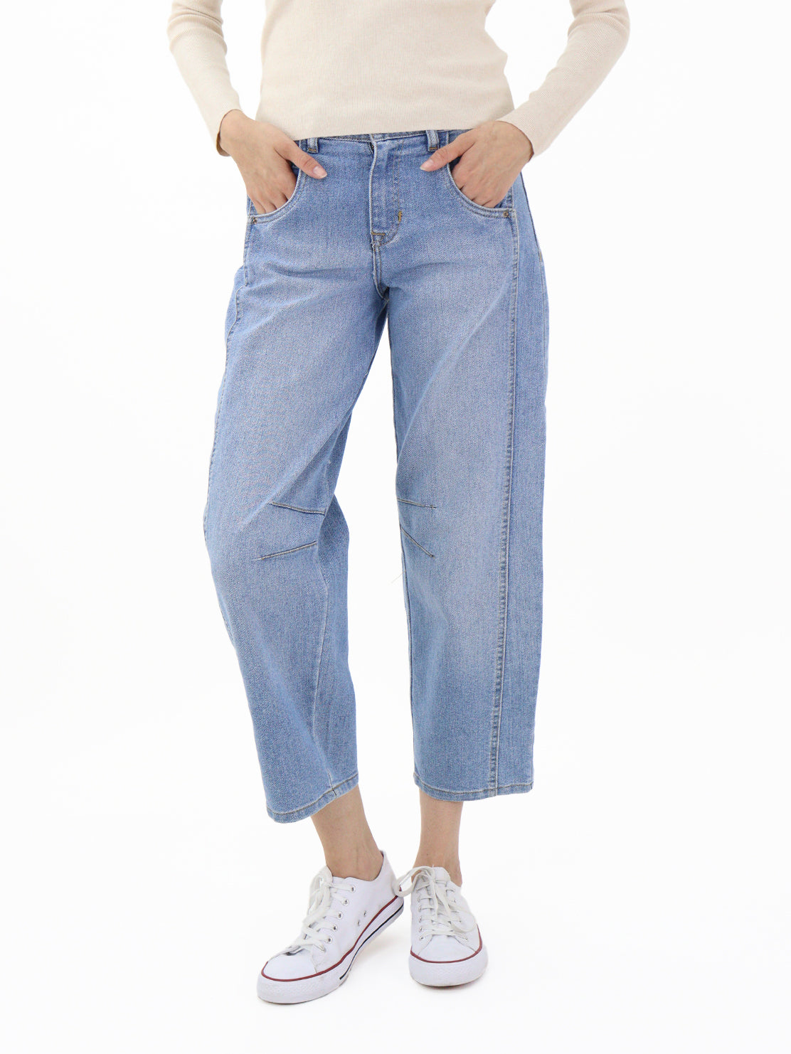 Jeans Barrel-Tiro Medio