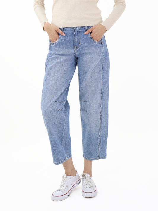 Jeans Barrel-Tiro Medio