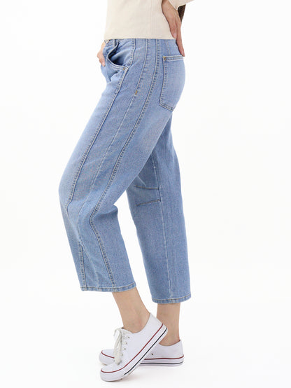 Jeans Barrel-Tiro Medio