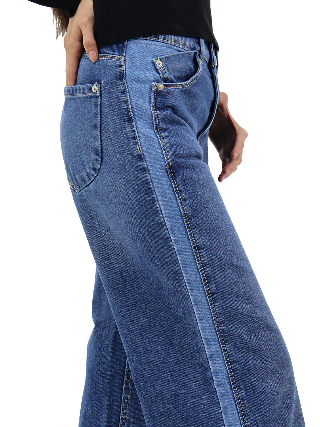 Jeans Wide-Tiro Alto