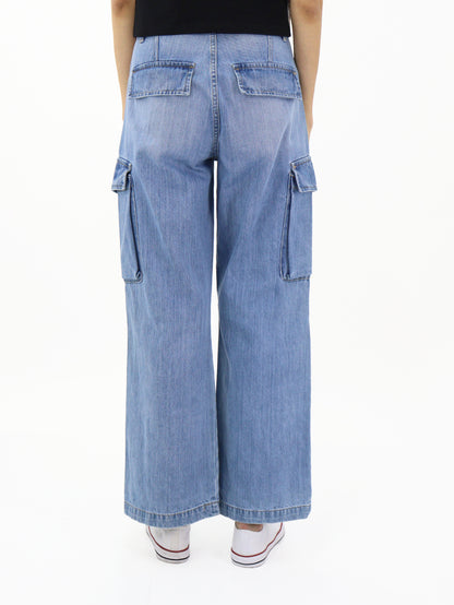 Jeans Cargo-Tiro Alto
