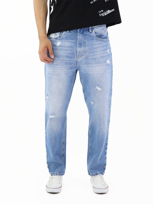 Jeans Baggy Con Destrucción