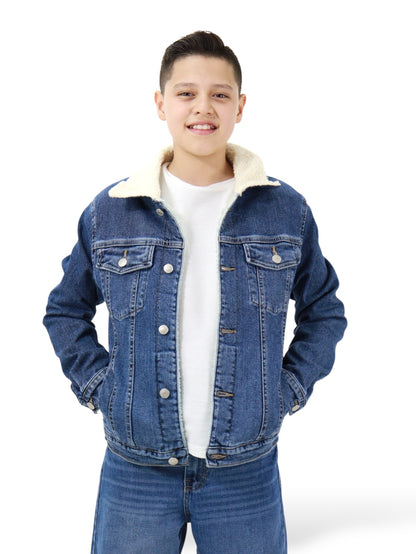 Chamarra Denim Con Borrega