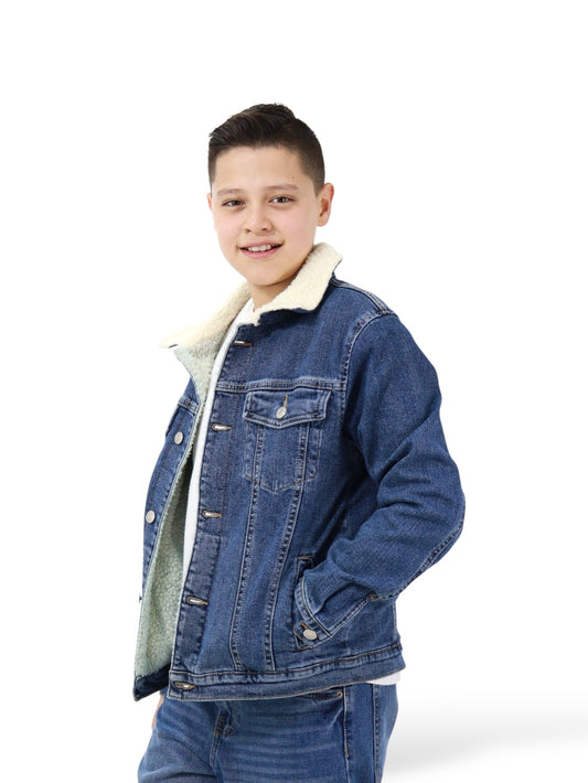 Chamarra Denim Con Borrega