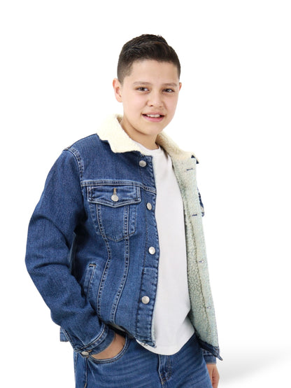 Chamarra Denim Con Borrega