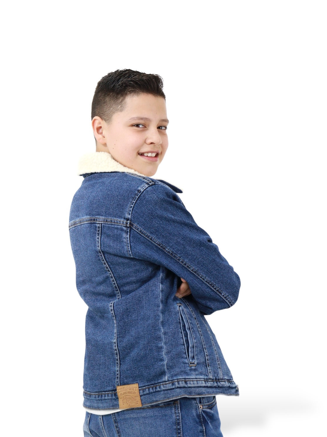 Chamarra Denim Con Borrega