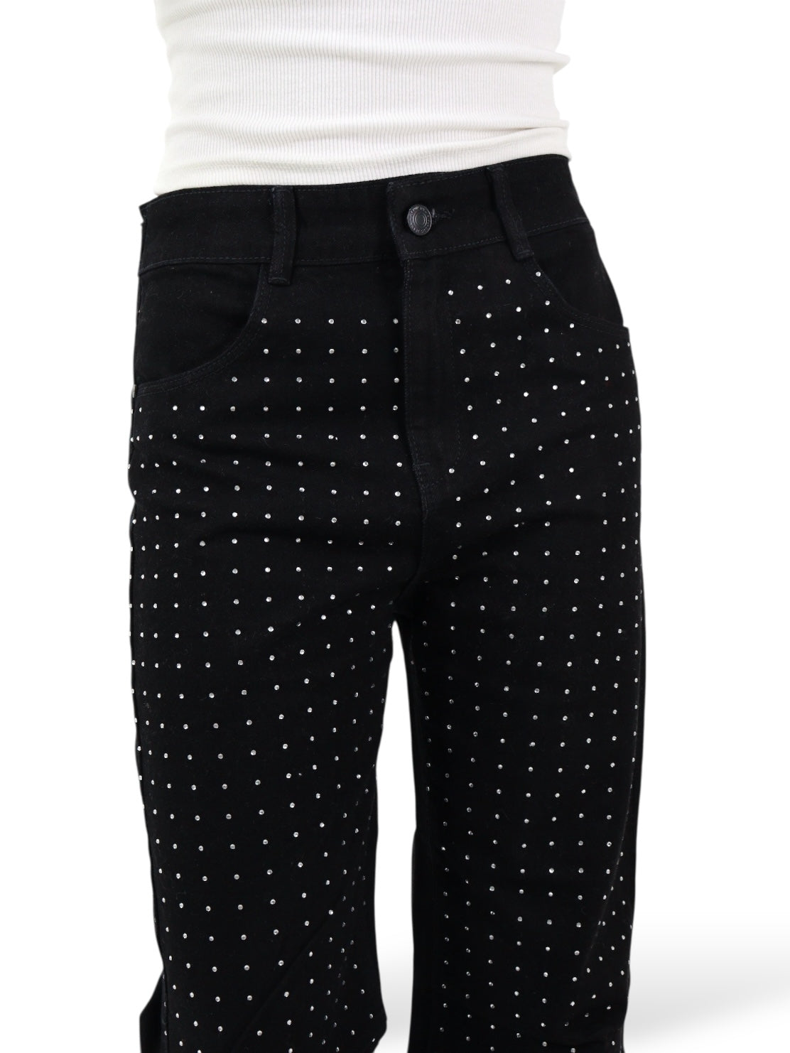 Jeans Parachute Con Pedrería