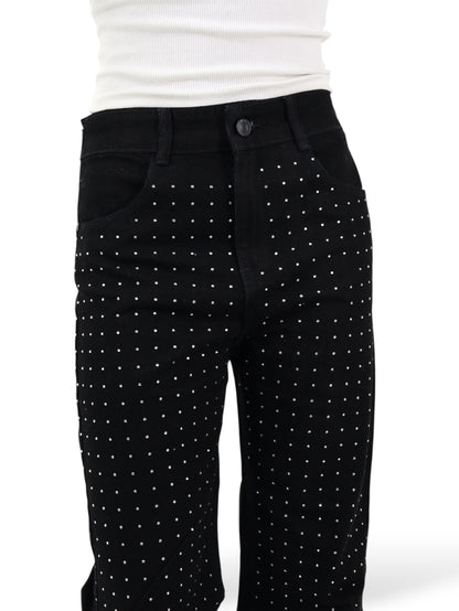 Jeans Parachute Con Pedrería