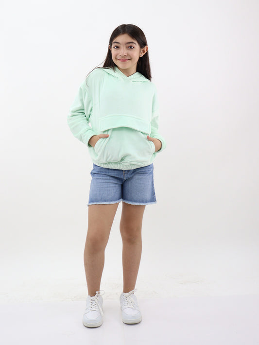 Sudadera verde con capucha