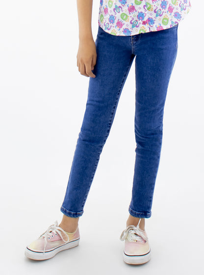 Jeans skinny de color azul medio