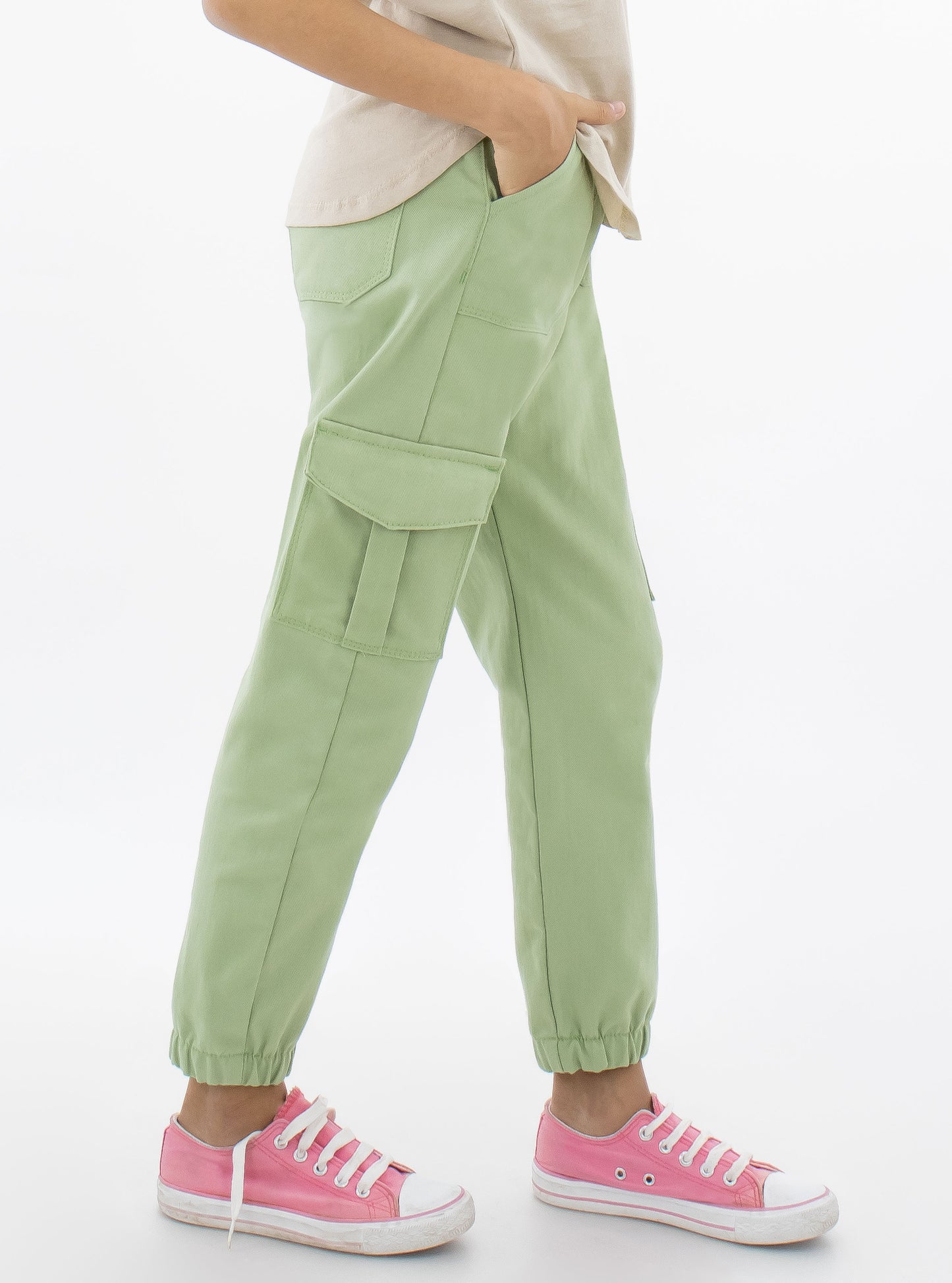 Jeans cargo de color verde