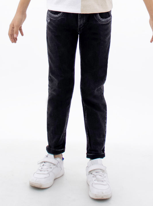 Jeans skinny de color negro jaspe